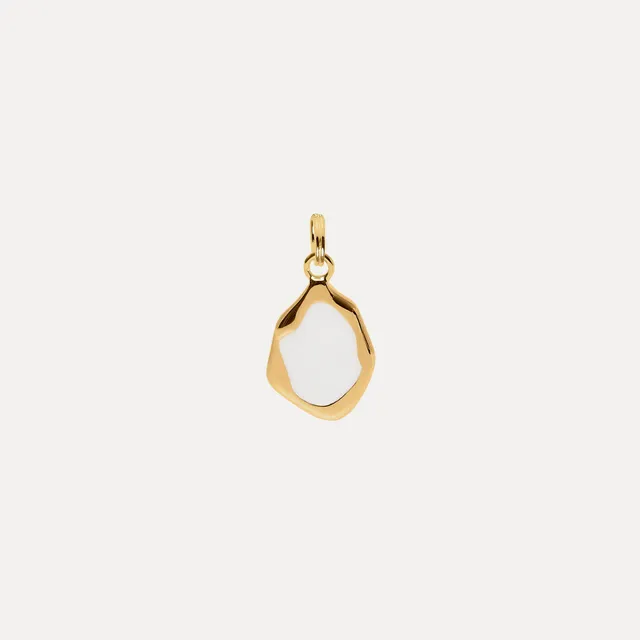 Stilnest Oyster Anhänger Weiß Gold Vermeil Pendant