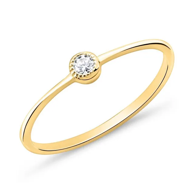 JEWLIX Ring Silber 925 vergoldet Zirkonia Gr. 52