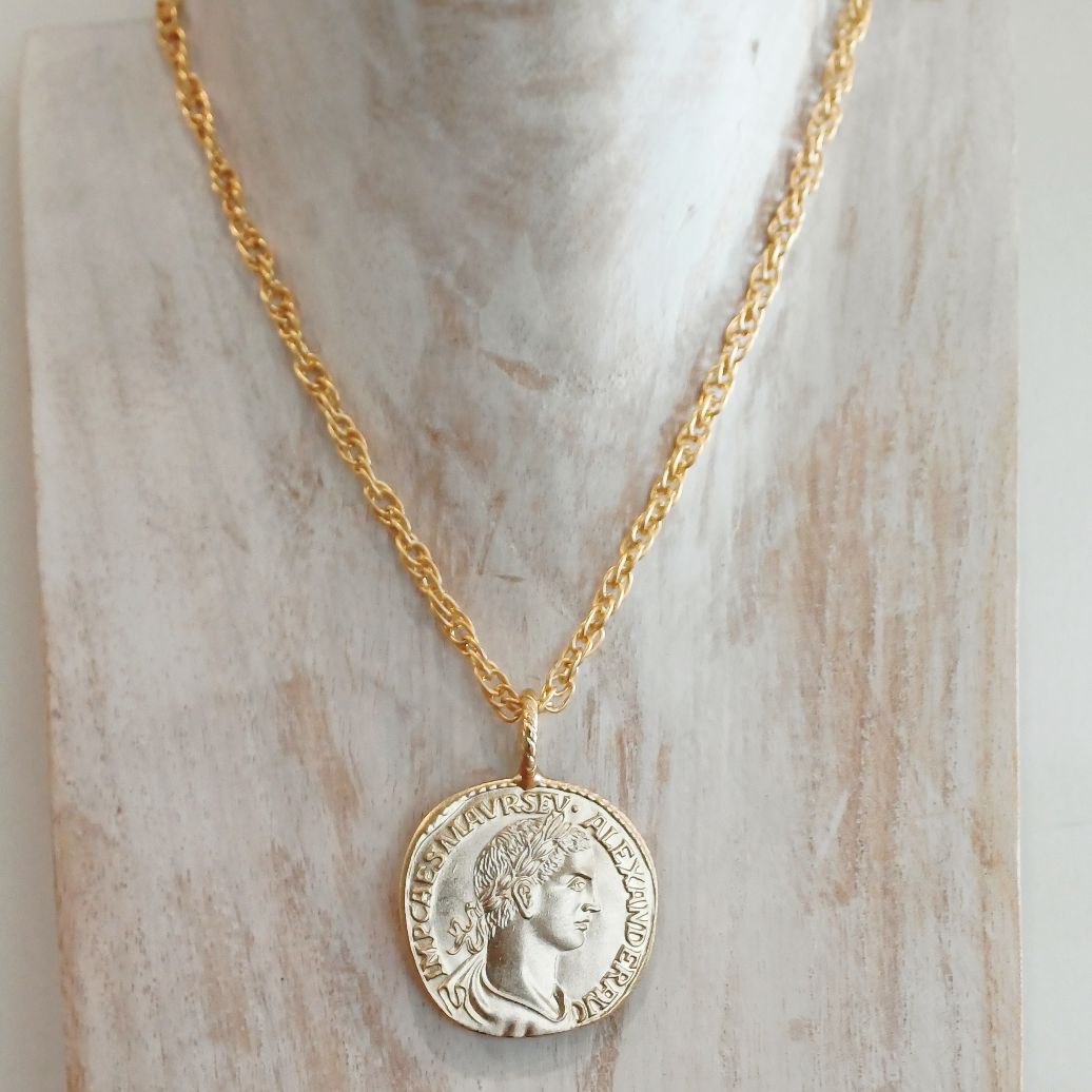 Alevá Bijoux Moneta Alexander Münz-Anhänger 18 Karat