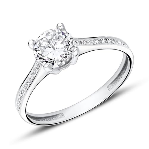 JEWLIX Verlobungsring Weißgold 375 Gr. 54 Zirkonia