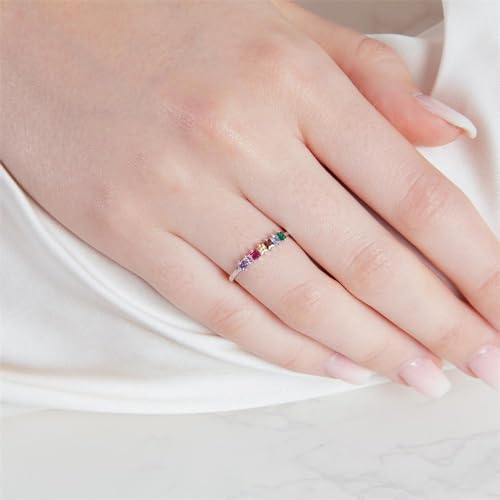 JEWLIX Damenring 925 Silber bunte Zirkonia Ring Gr.56