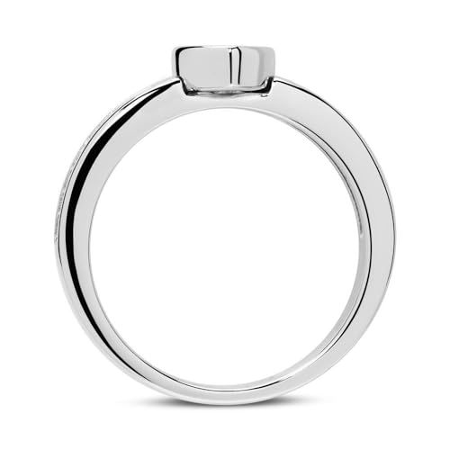 JEWLIX Herzring 925 Silber Zirkonia Verlobungsring