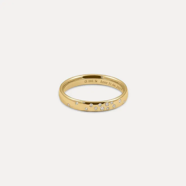 Stilnest Diamant Starlit Fair Band Ring 585 Gold Gr 52