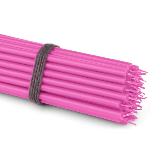 NKlaus CANDLES Stabkerzen Paraffin rosa 16cm 50St