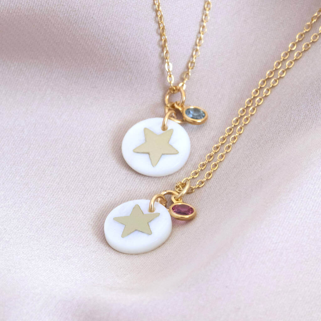 Joy by Corrine Smith Mother of Pearl Star Halskette Gold Perlmutt