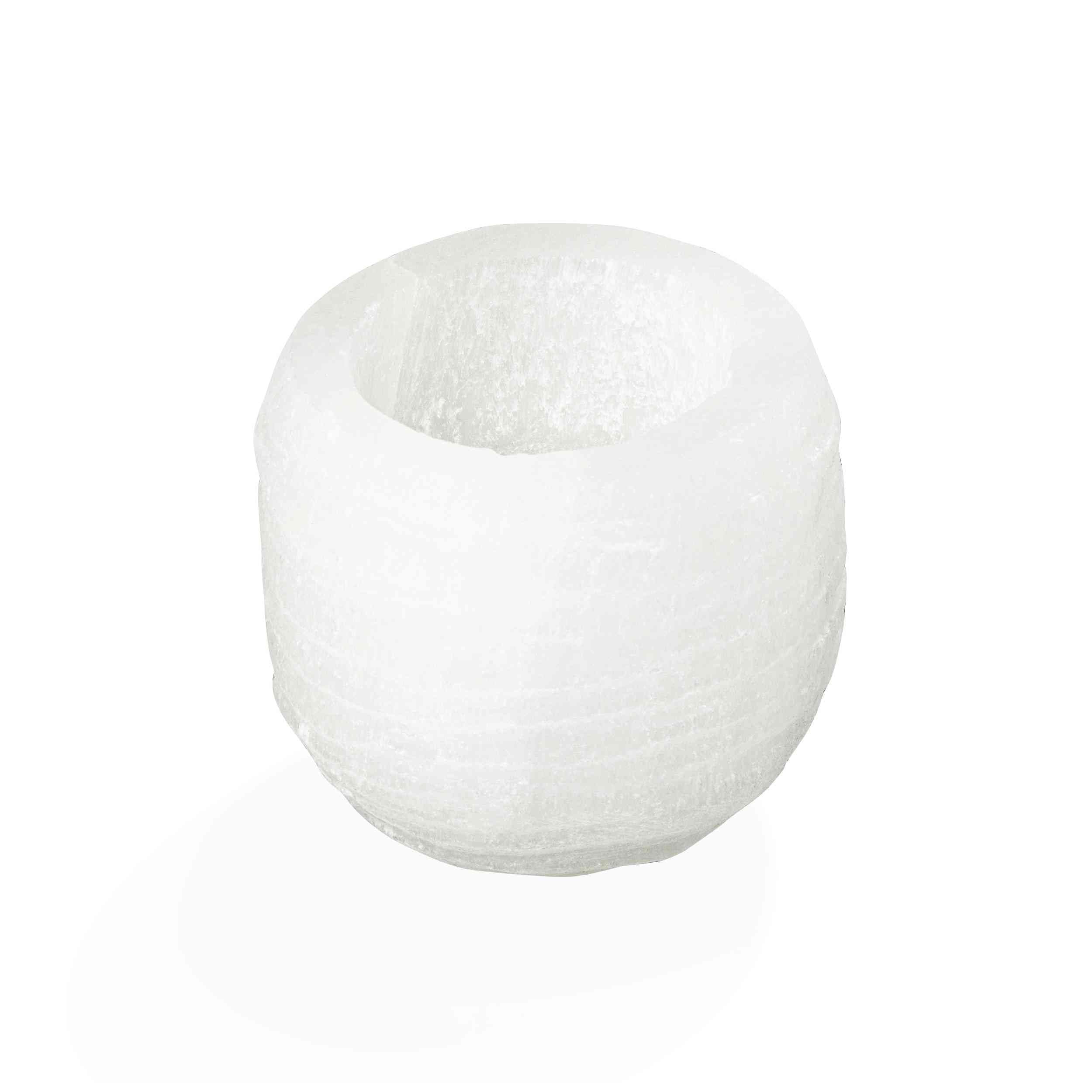 NKlaus Healing Crystals Selenit Teelichthalter rund 6cm 1 Stück