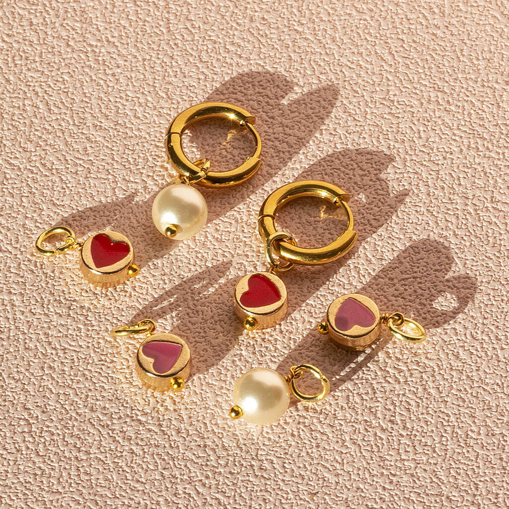 Joy by Corrine Smith Multiway Herz Perle Creolen Gold