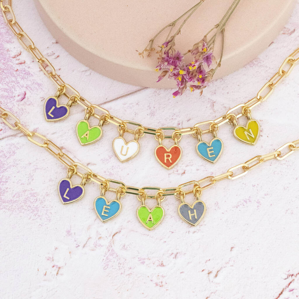 Joy by Corrine Smith Hearts Charm Armband vergoldet personalisiert