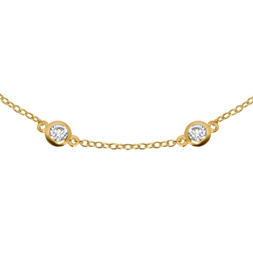 JEWLIX ID-Armband Sterlingsilber Gold Zirkonia Damen