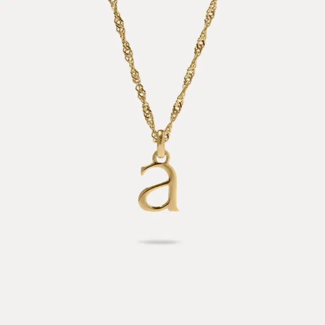 Stilnest Initial Singapore Kette 585 Gold Buchstabe M 45cm
