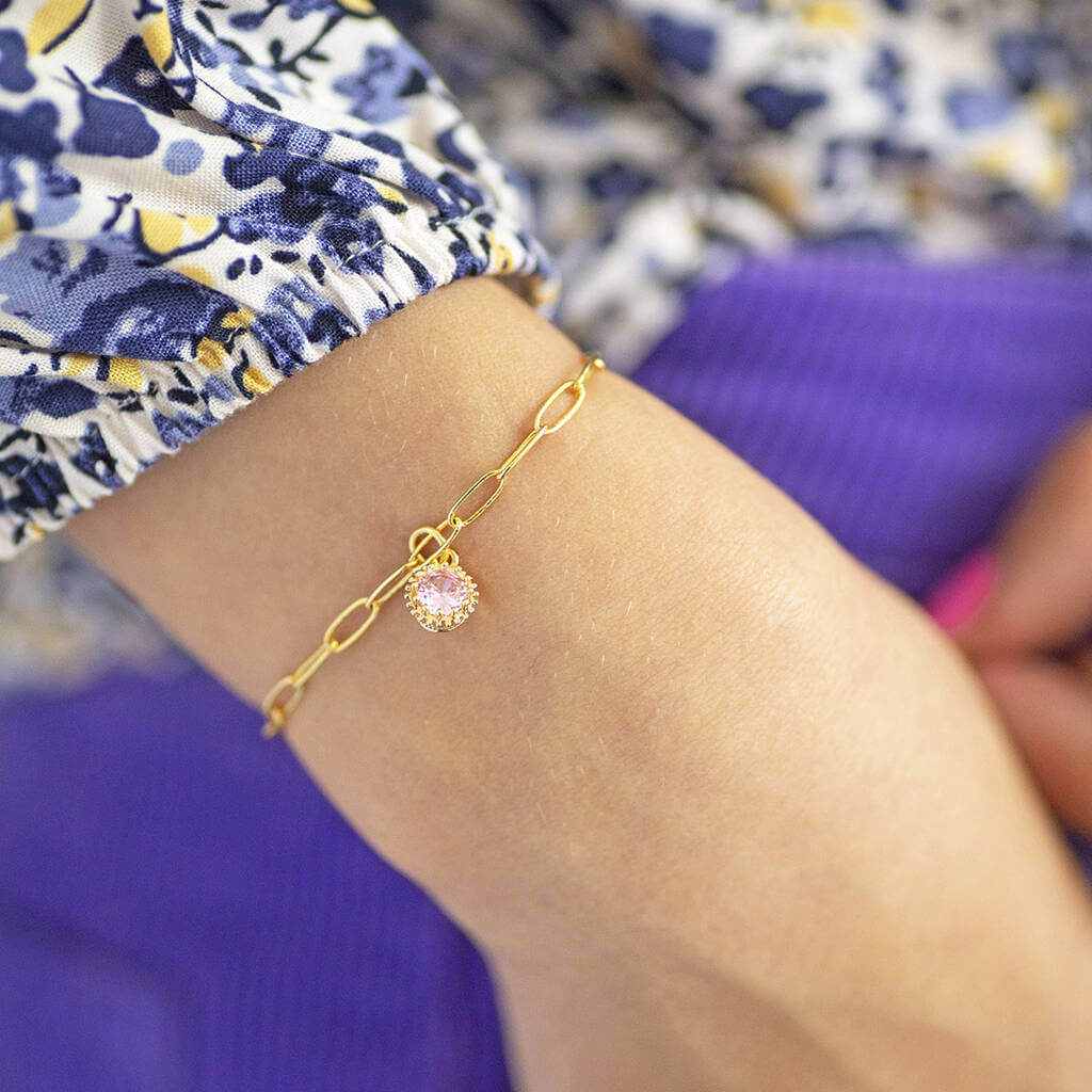 Joy by Corrine Smith Birthstone Armband Gold rund Kristall