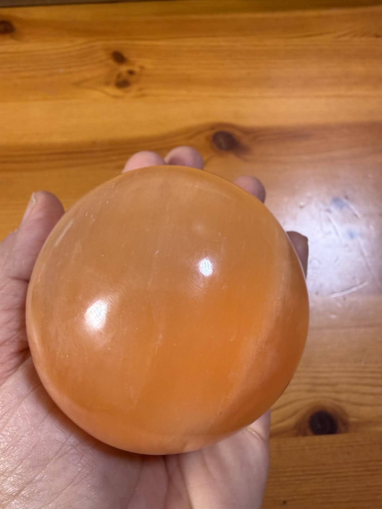 NKlaus Healing Crystals Selenit-Kugel 8cm Orange 580g