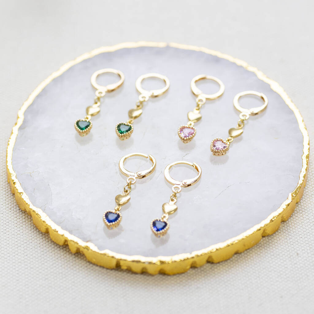 Joy by Corrine Smith Herz Ohrringe Gold Geburtsstein