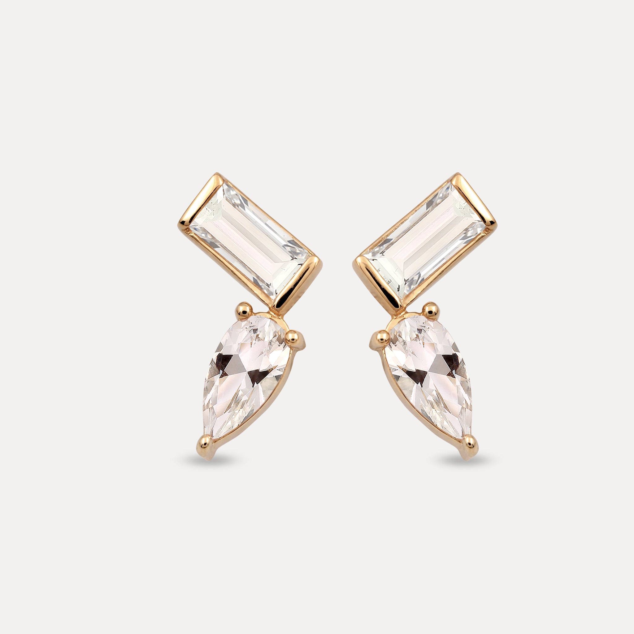 Stilnest Balance Dual Ohrstecker Beryll 585 Gold