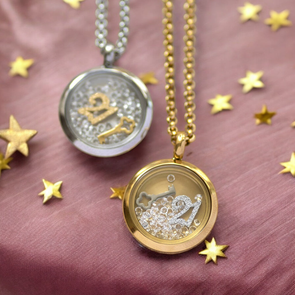 Joy by Corrine Smith 21 Birthday Floating Locket Halskette