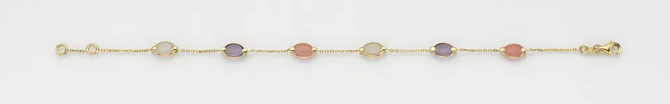 Eugen Rühle Armbänder 37.4900 Armband Amethyst Mondstein 585 Gelbgold