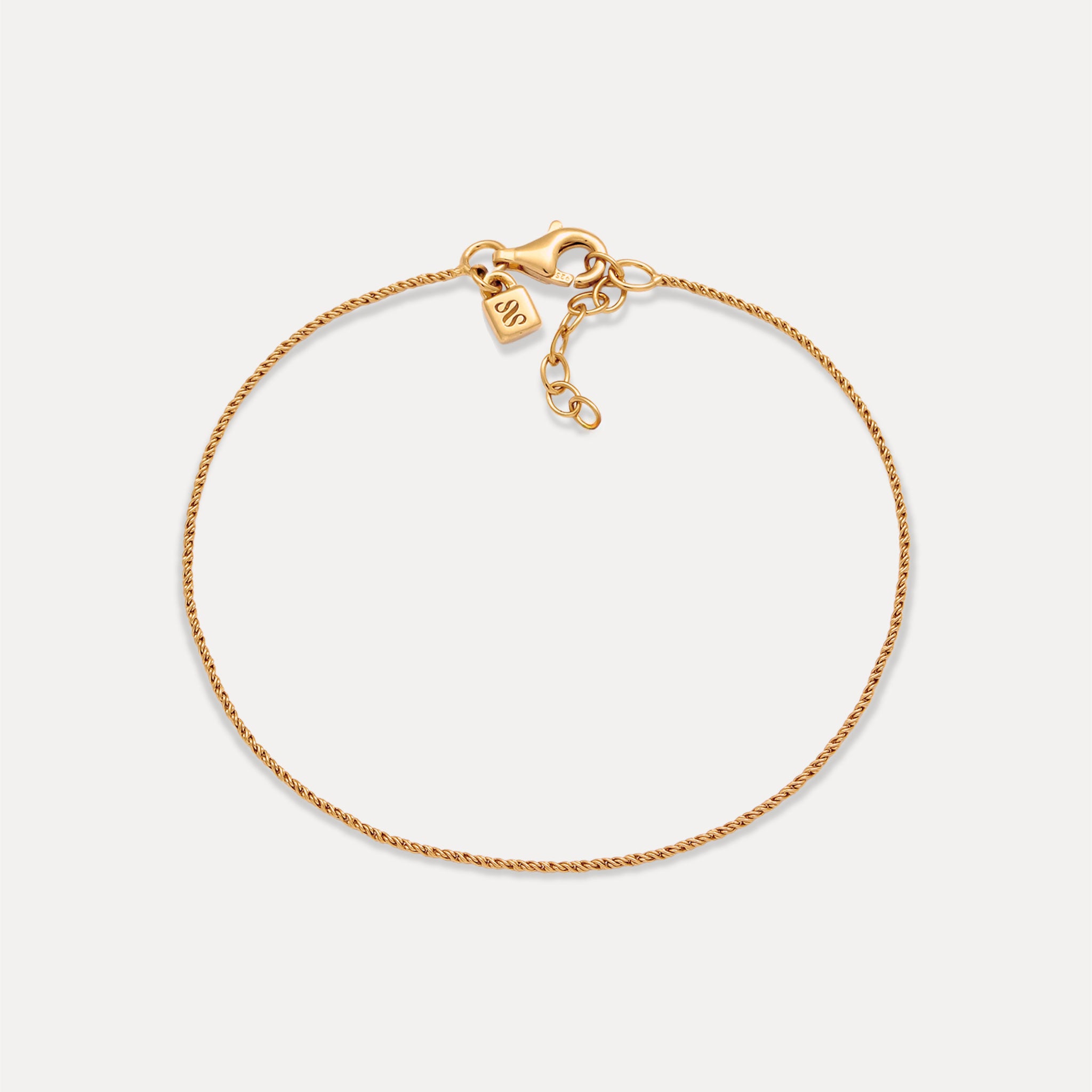 Stilnest Spiral Dainty Chain Armband 24k Gold Vermeil