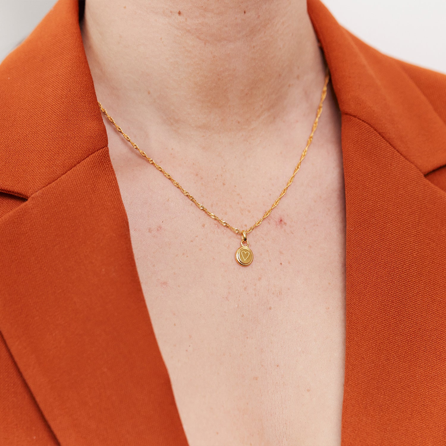 Stilnest Heart Emblem Kette 585 Gold Halskette 14k 45cm