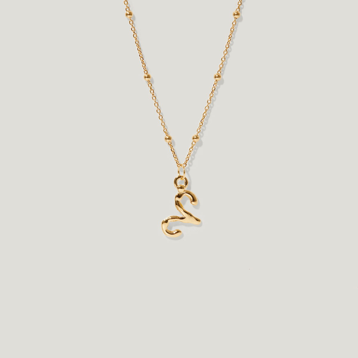 Stilnest Zodiac Charm Kette 585 Gold Krebs 45cm