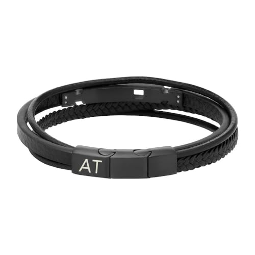 JEWLIX ID-Armband mehrreihig Kunstleder schwarz