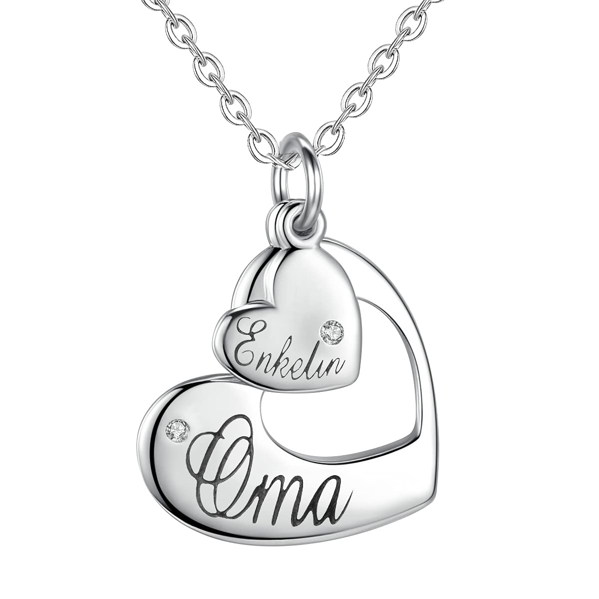 Eudora Harmony Bola Oma Enkelin Kette Silber 45,7 cm Herz
