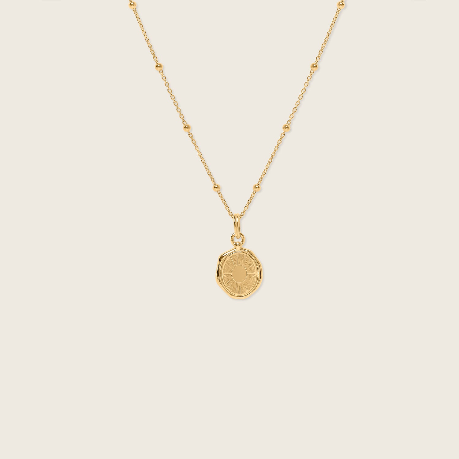 Stilnest Sun Seal Kette Halskette Gold Vermeil 45cm