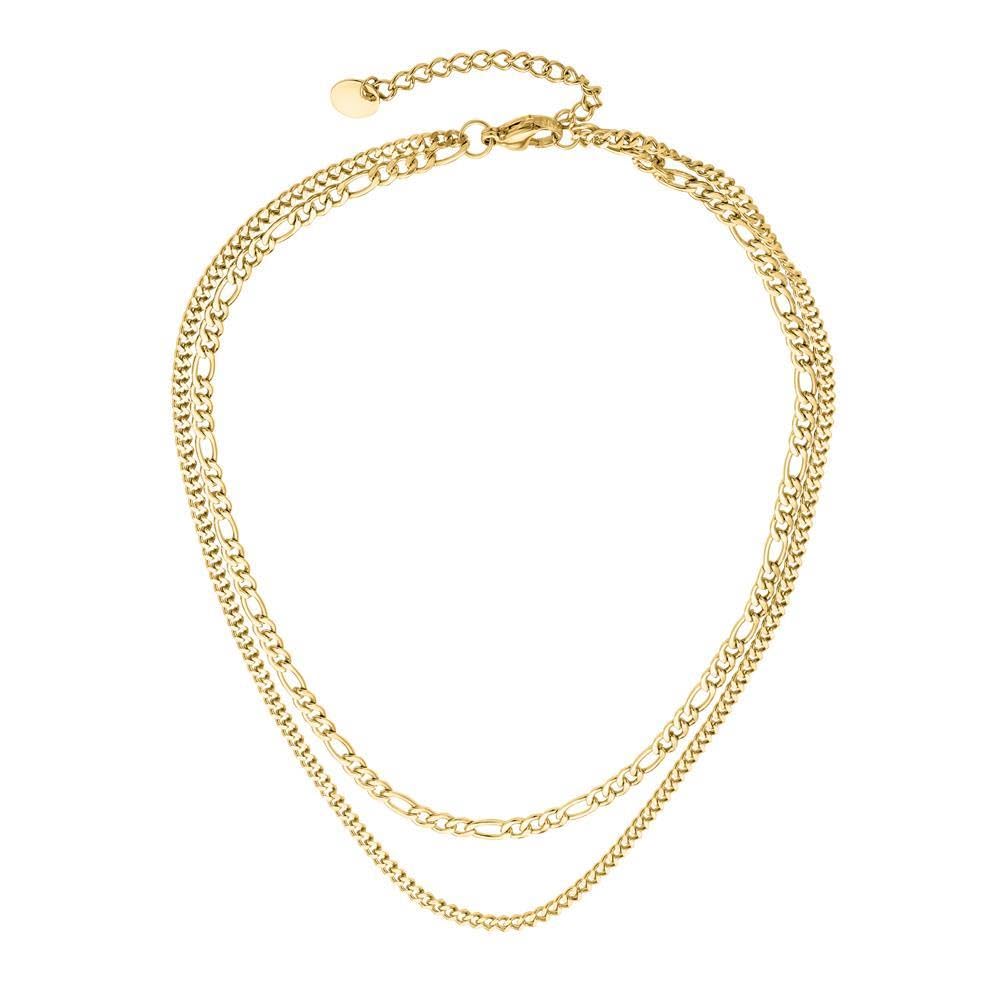 JEWLIX Ketten mit Anhänger Kette zweireihig IP Gold Damen