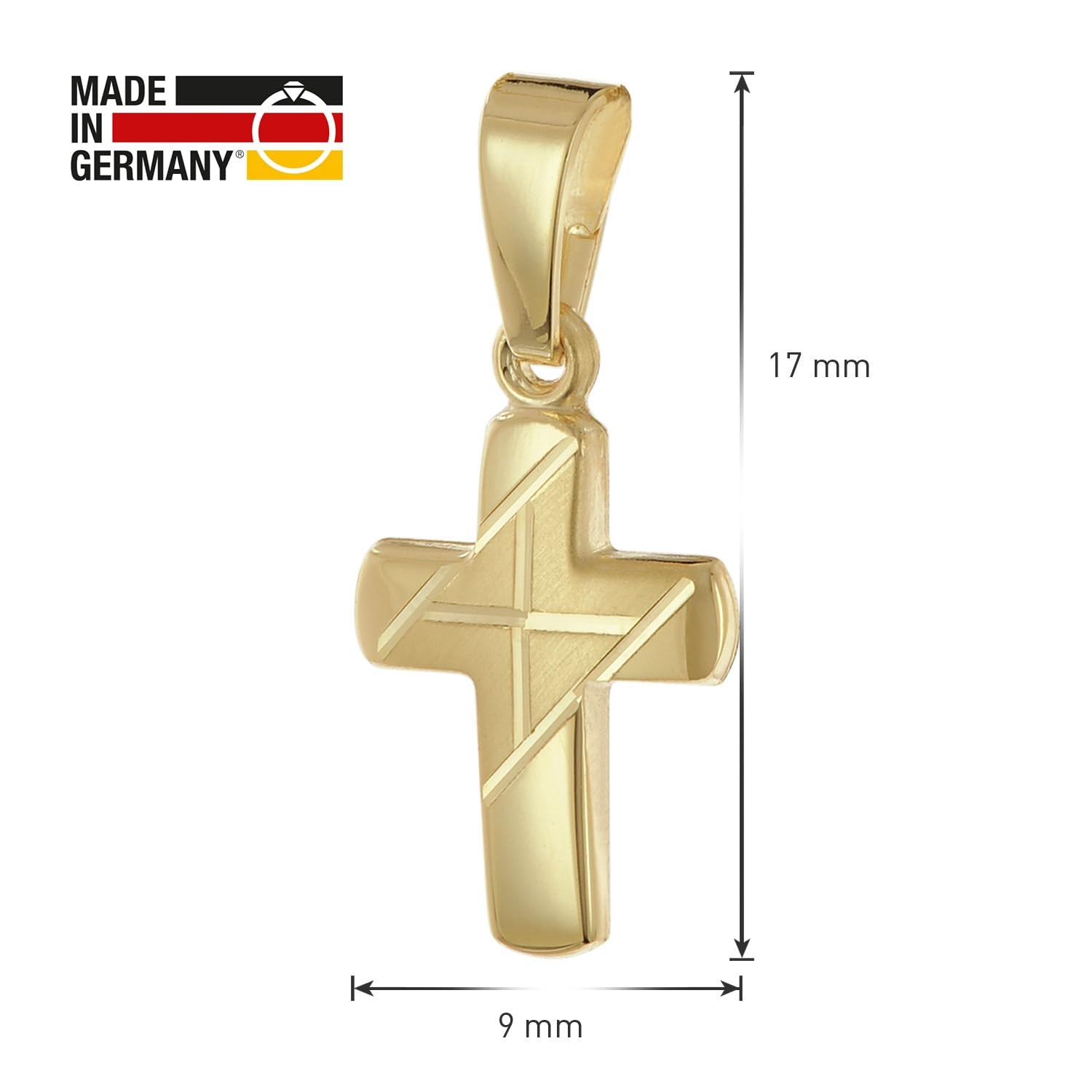 trendor 28216 Kreuz Halskette Gold 333 38cm Kinder