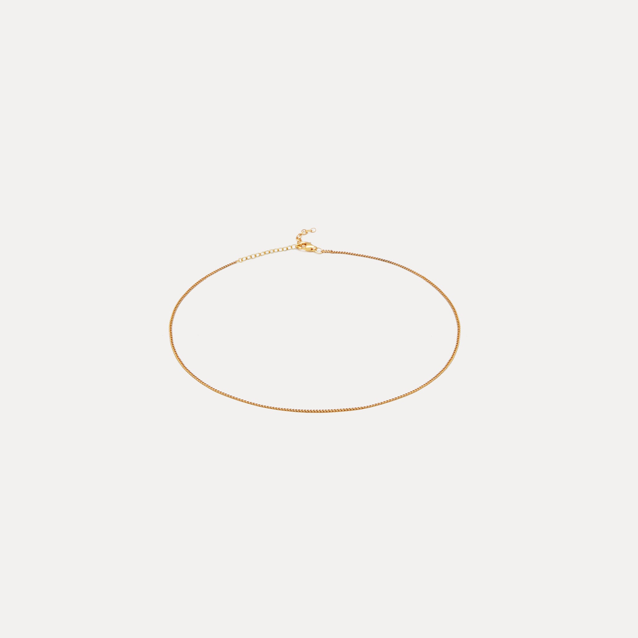 Stilnest Panzer Choker Halskette 24k Gold Vermeil 32+8cm