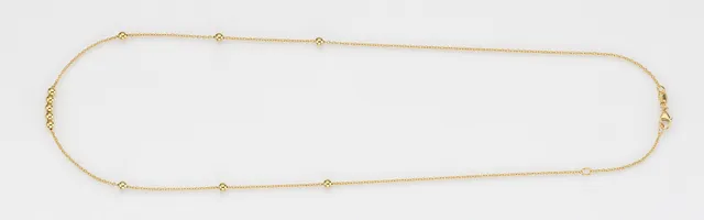 Eugen Rühle Colliers Ankerkette 11 Kugeln 3mm Halskette 750 Gelbgold 45cm