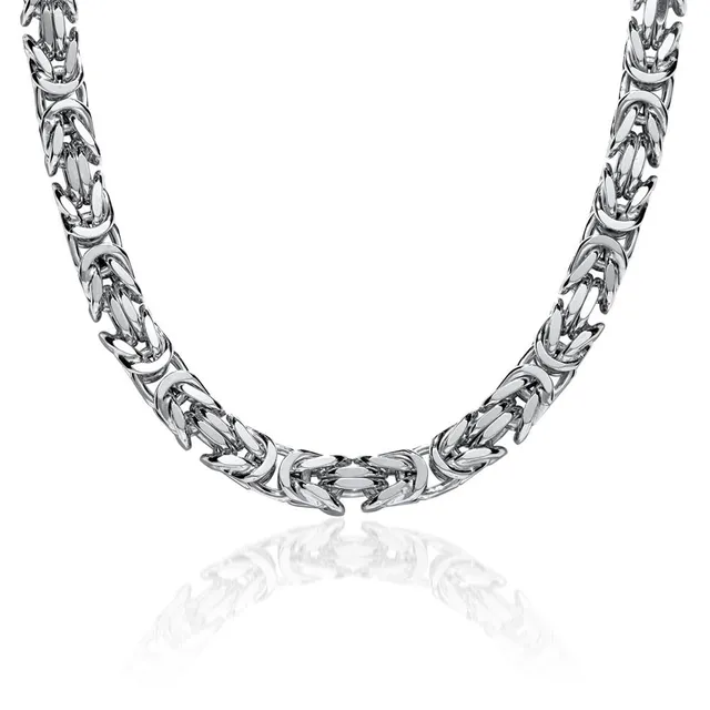 JEWLIX Königskette 925 Silber 7,5 mm Vierkant Halskette rhodiniert
