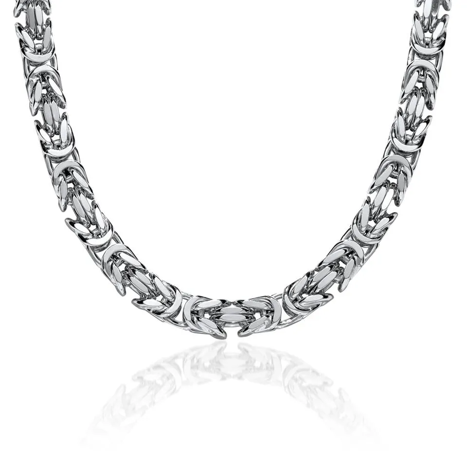 JEWLIX Königskette 925 Silber 7,5 mm Vierkant Halskette rhodiniert