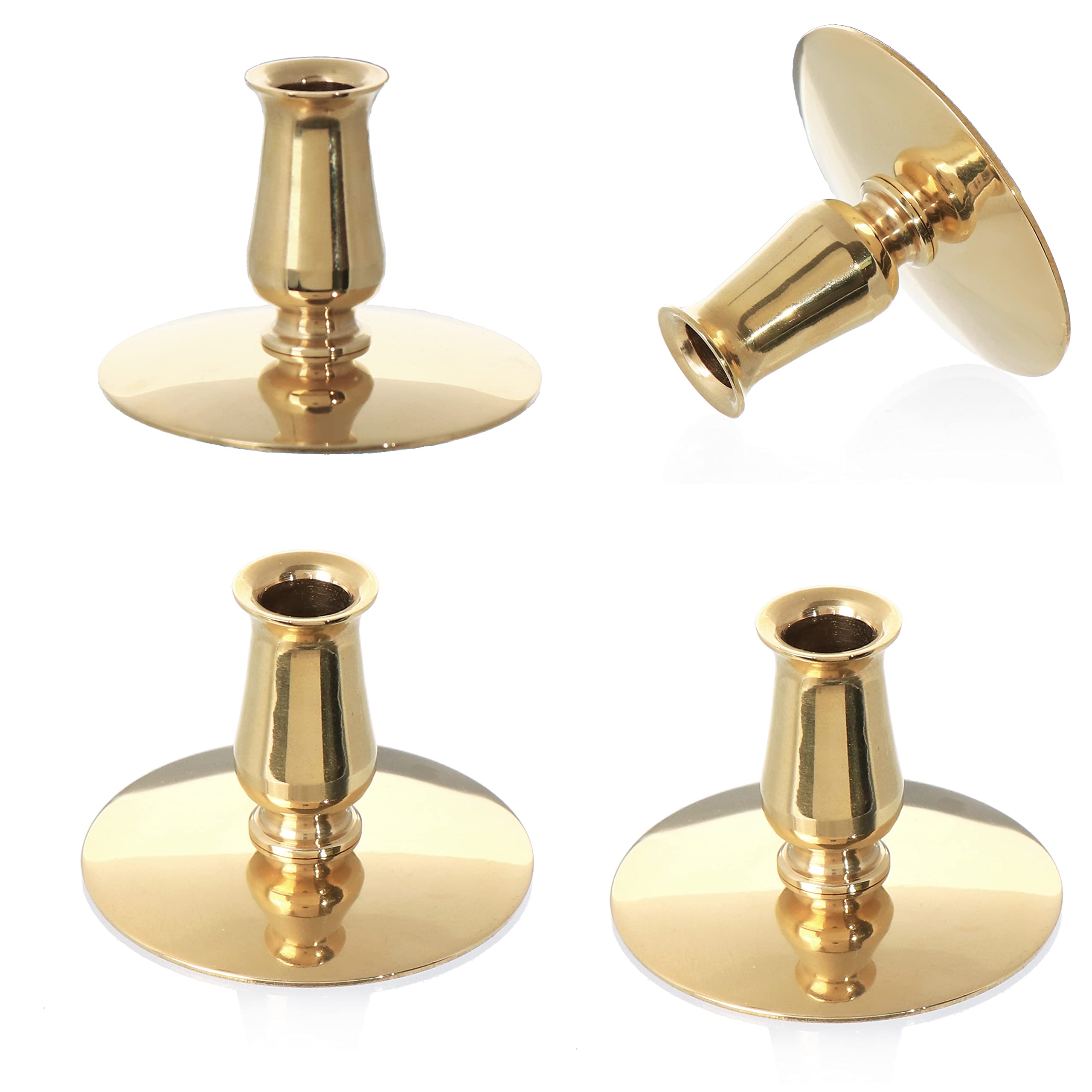 NKlaus Candle Holder Kerzenhalter Messing Gold 4er 50mm