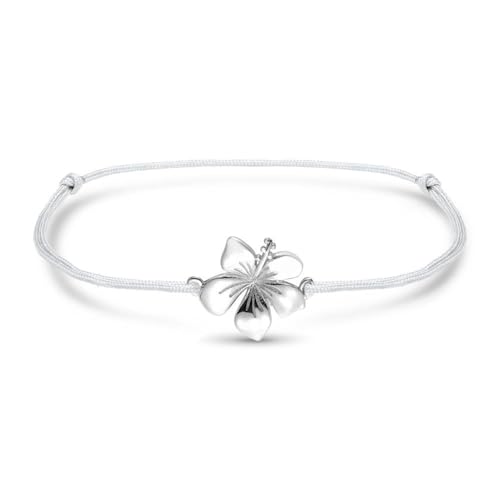 JEWLIX TXB0139 Textilarmband grau Hibiskus Silber