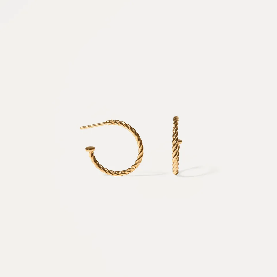 Stilnest Dune Creolen Ohrringe 19,9mm Gold Vermeil Twist