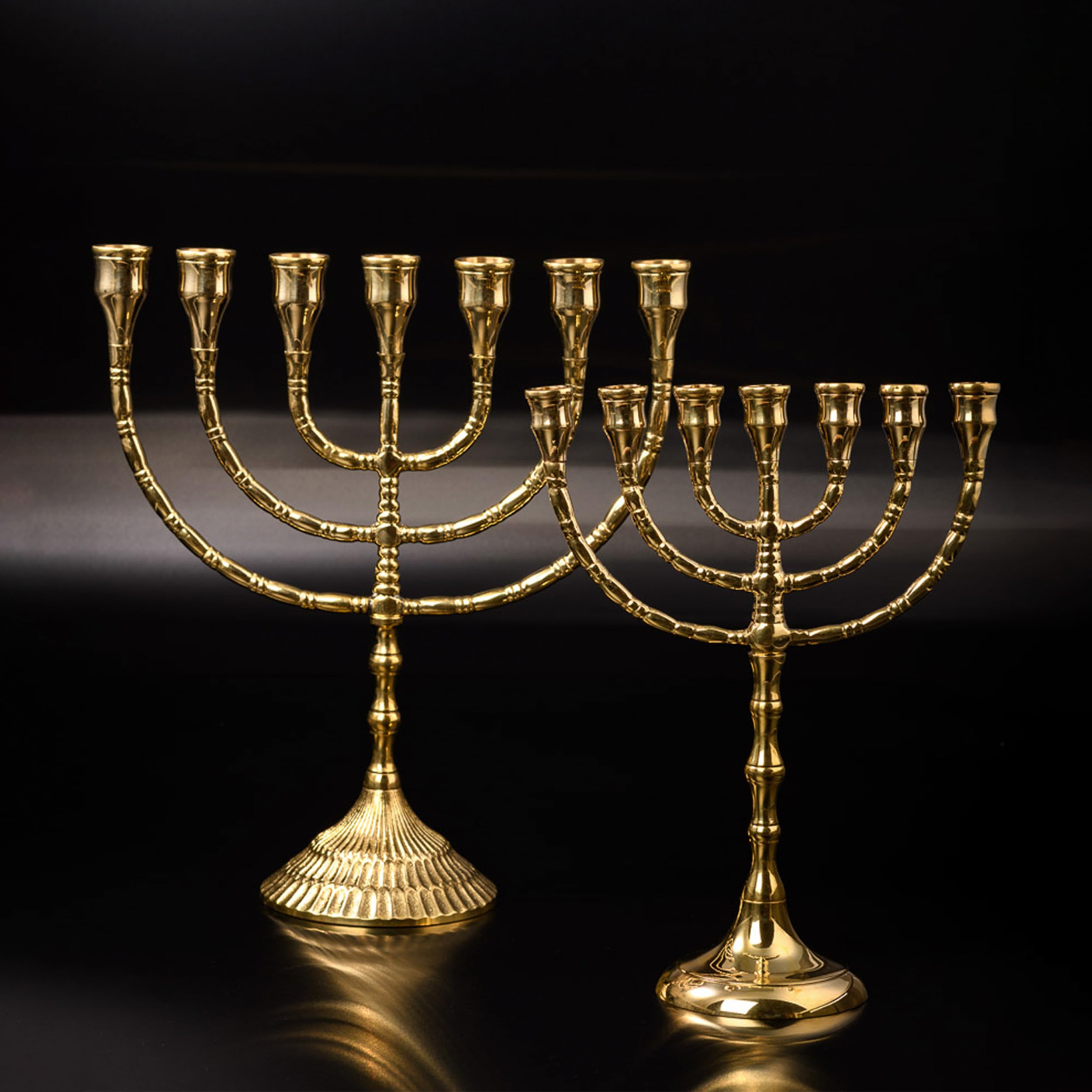 NKlaus Candle Holder 7-armig Kerzenleuchter Gold Messing 30 cm