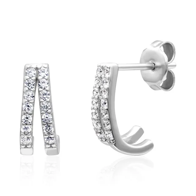 JEWLIX Ohrstecker Silber 925 weiße Zirkonia Damen