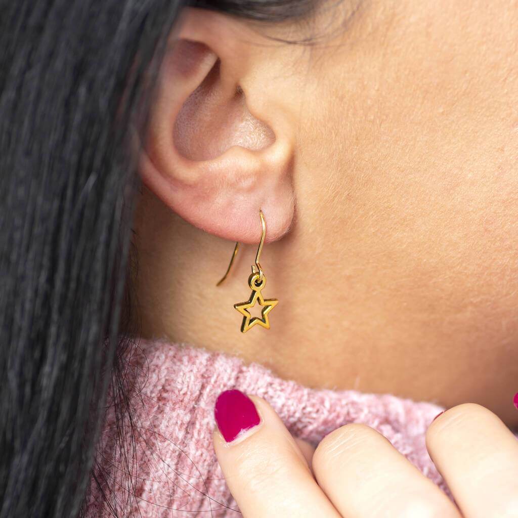 Joy by Corrine Smith Gold Star Ohrringe goldplattiert 1,1cm
