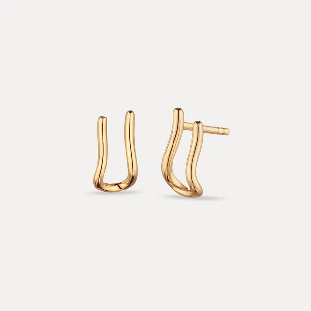 Stilnest Charm Hänger Ohrstecker Gold Vermeil modular