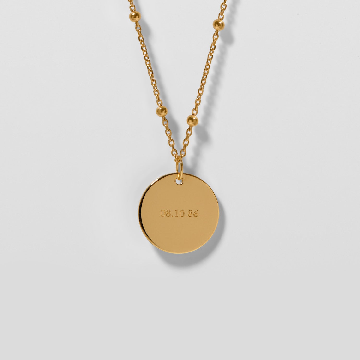 Stilnest Plate Kette 24k Gold Vermeil gravierbar 45cm