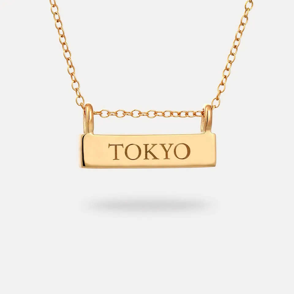 Stilnest Engravable Brick Anhänger 24k Gold Vermeil