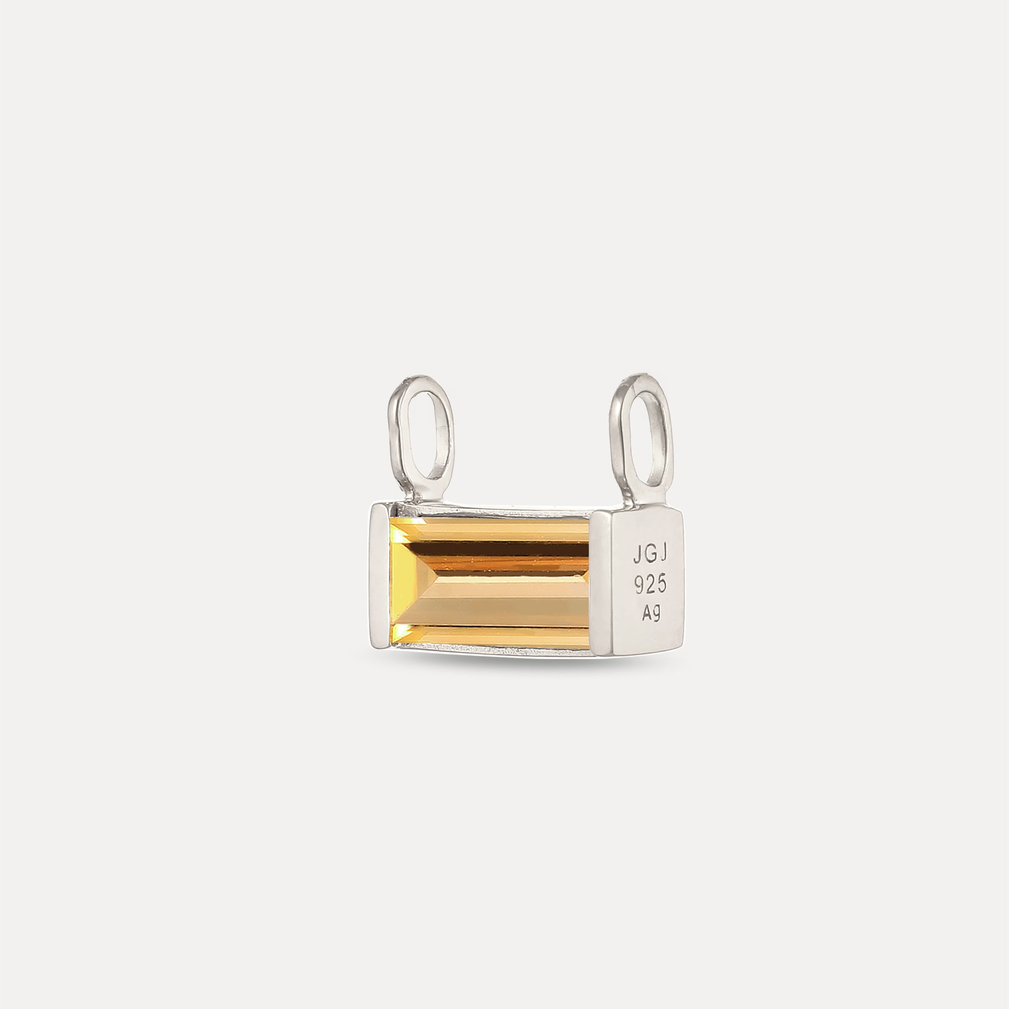 Stilnest Balance Baguette Anhänger Citrin Gold Vermeil