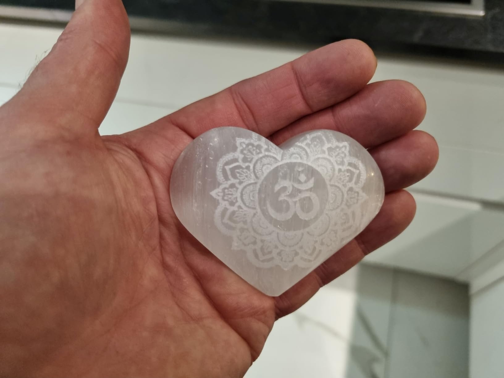 NKlaus Healing Crystals Selenit-Herz 6x7,5cm Om