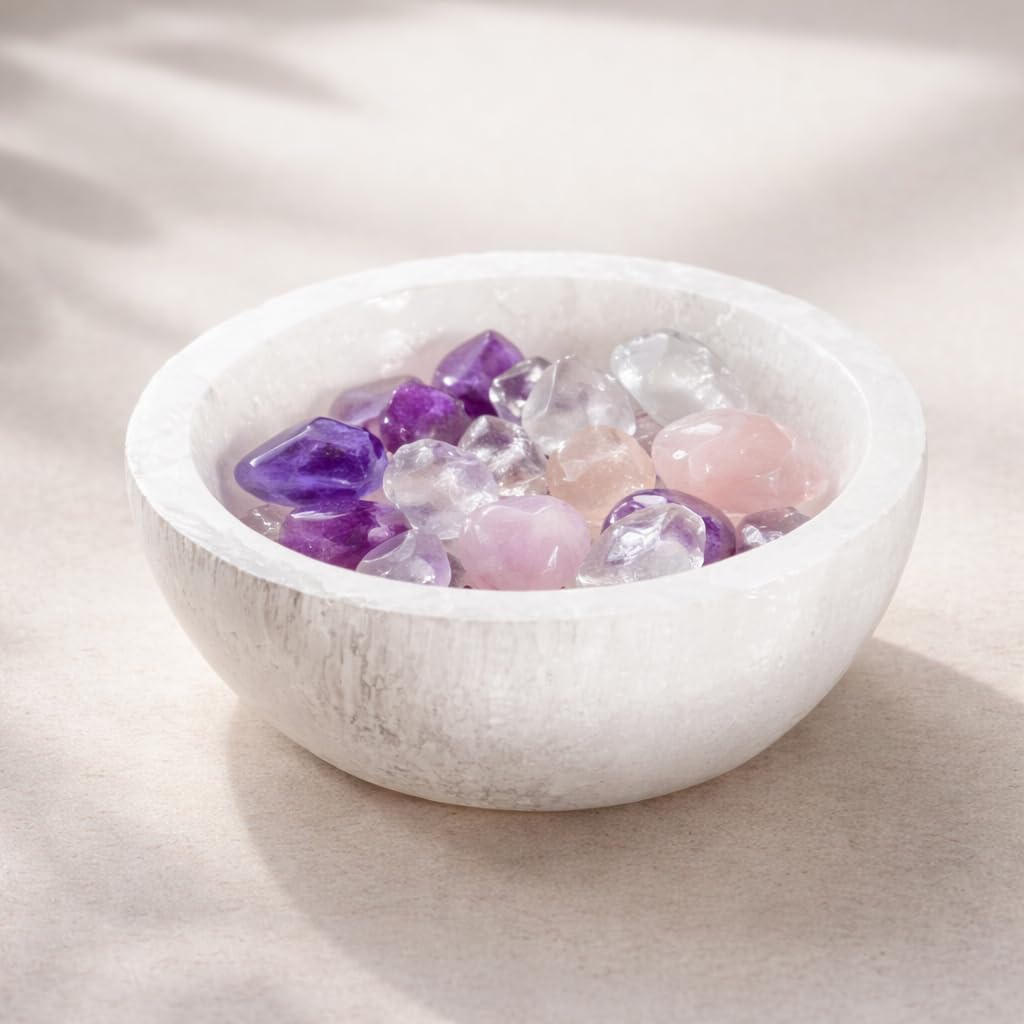 NKlaus Healing Crystals Selenit-Schale 6cm rund