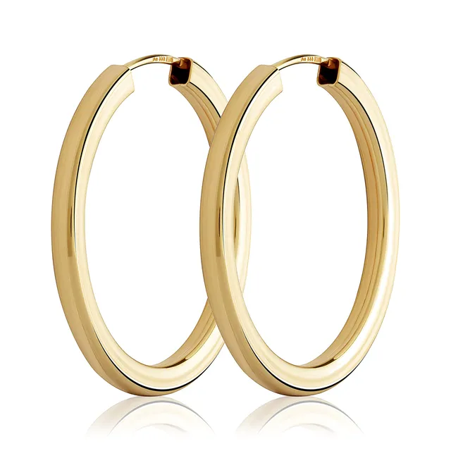 NKlaus JEWELLERY Creolen Gelbgold 333 Ohrringe viereckig 8 Karat