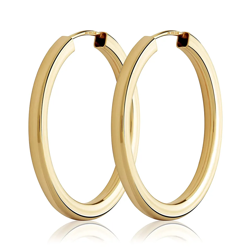 NKlaus JEWELLERY Creolen Gelbgold 333 Ohrringe viereckig 8 Karat