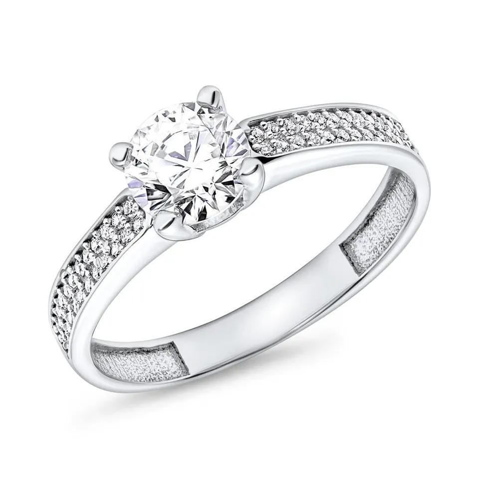 JEWLIX 375 Weißgold Verlobungsring Zirkonia Ring Echtgold