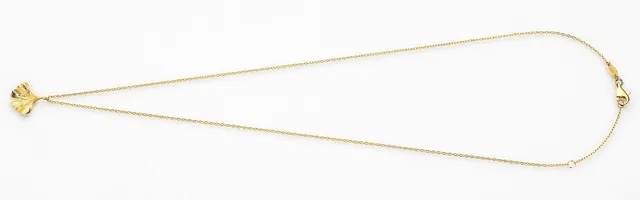 Eugen Rühle Anhänger Ginkgoblatt 12 mm 585 Gelbgold Kette