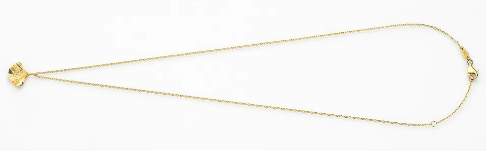 Eugen Rühle Anhänger Ginkgoblatt 12 mm 585 Gelbgold Kette