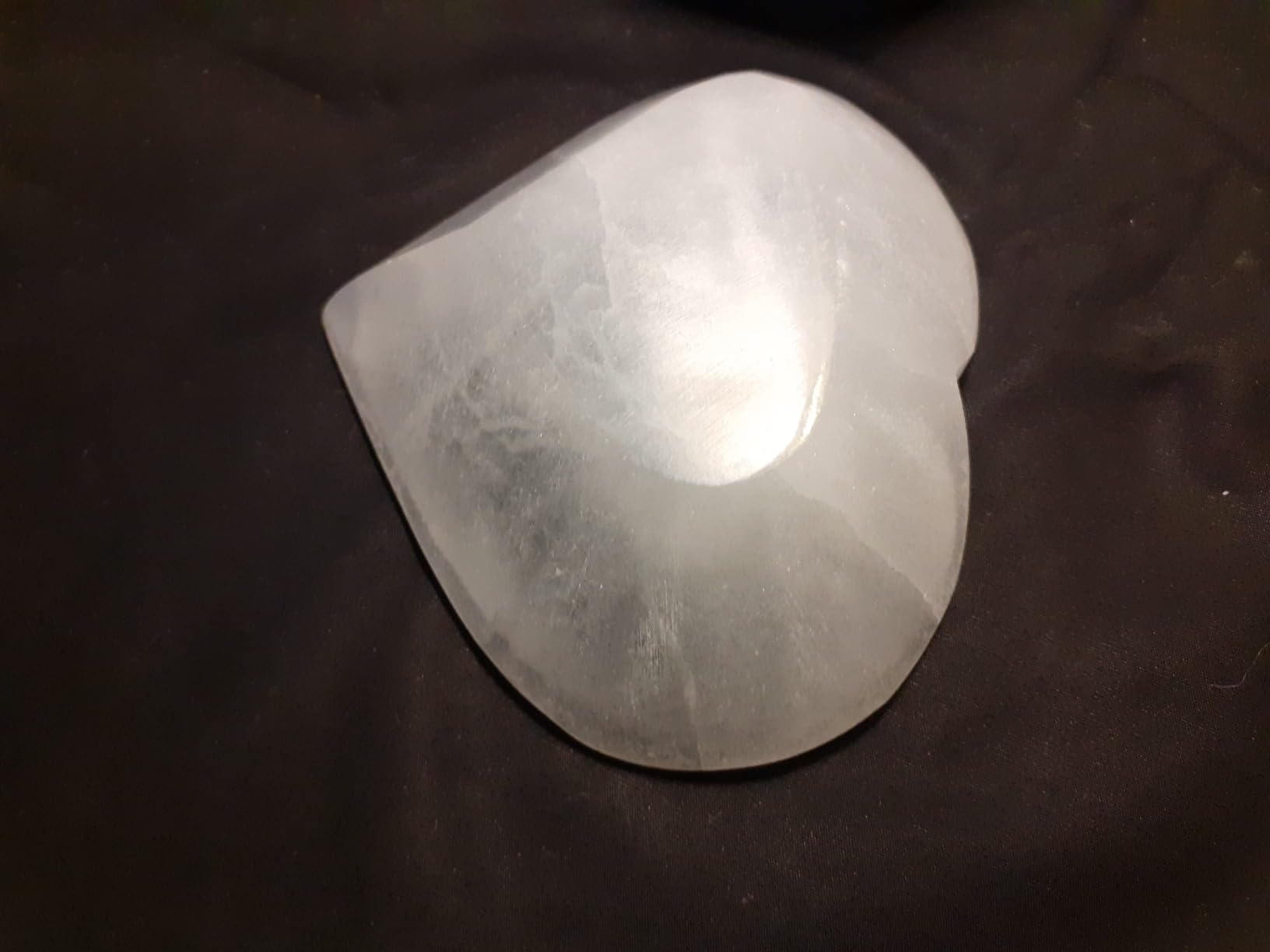 NKlaus Selenit Herzschale 10x11 cm Schmuckschale weiß